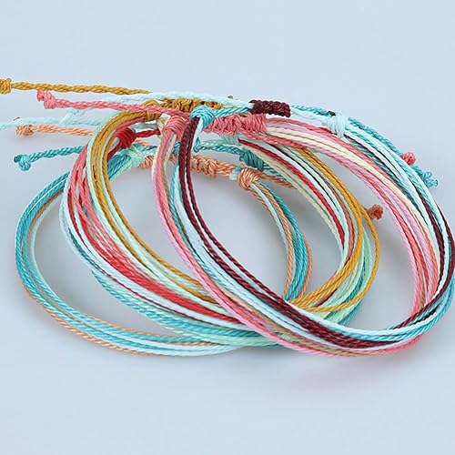 Miniatura 4 de 615 pulseras de tobillo tejidas de verano para surfistas, ajustables, hechas a mano, impermeables, trenzadas, para playa, bohemias, amistad, cuerda