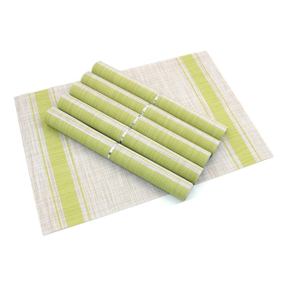 Set De 6 Sets De Table PVC 30x45 Cm – Antidérapants, Résistants à La Chaleur, Lavables – Protection Table, Vert - 5