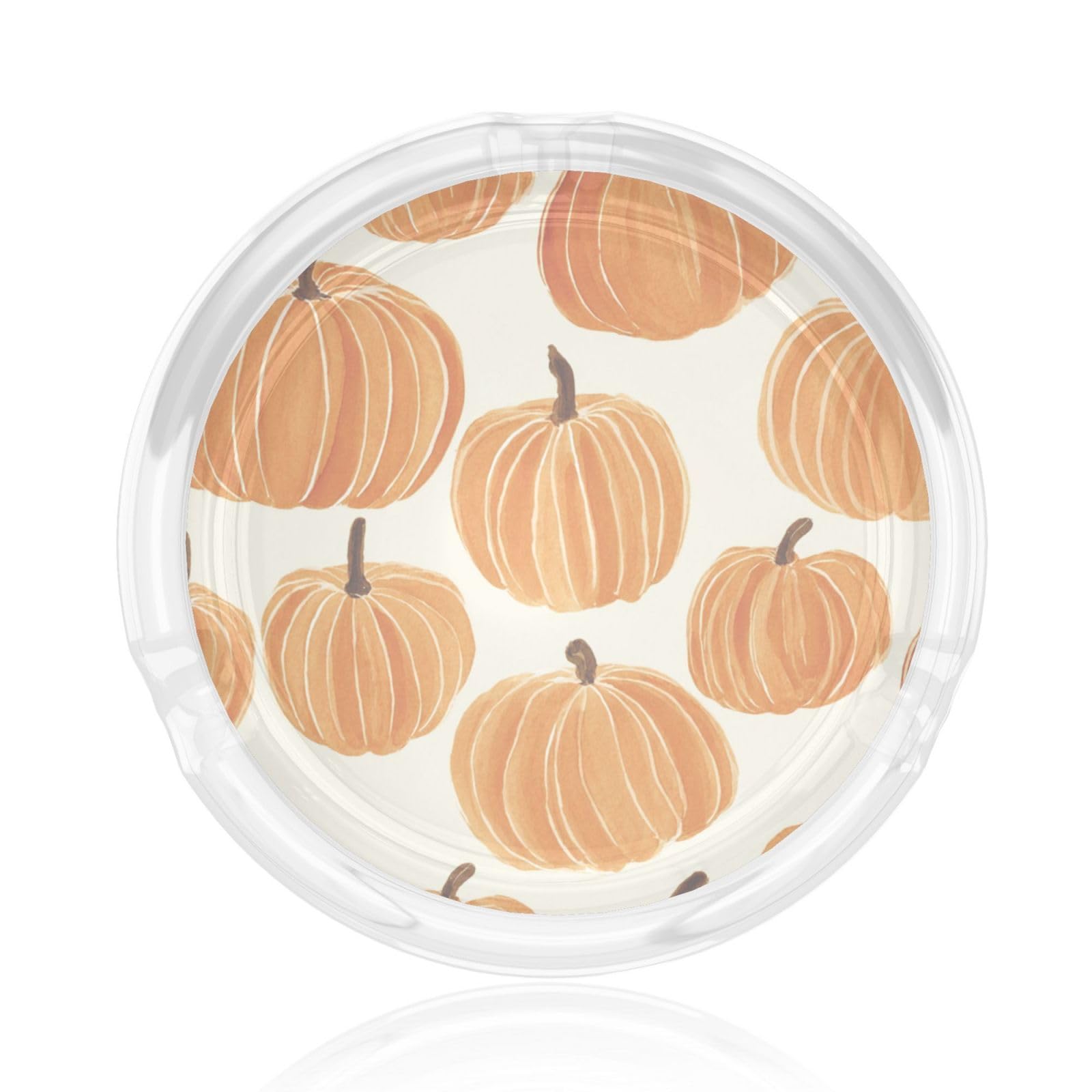 Painted Orange Pumpkins Simple Watercolor Glass Ashtray For Cigarettes Ash Trays Case For Home Office Decor
