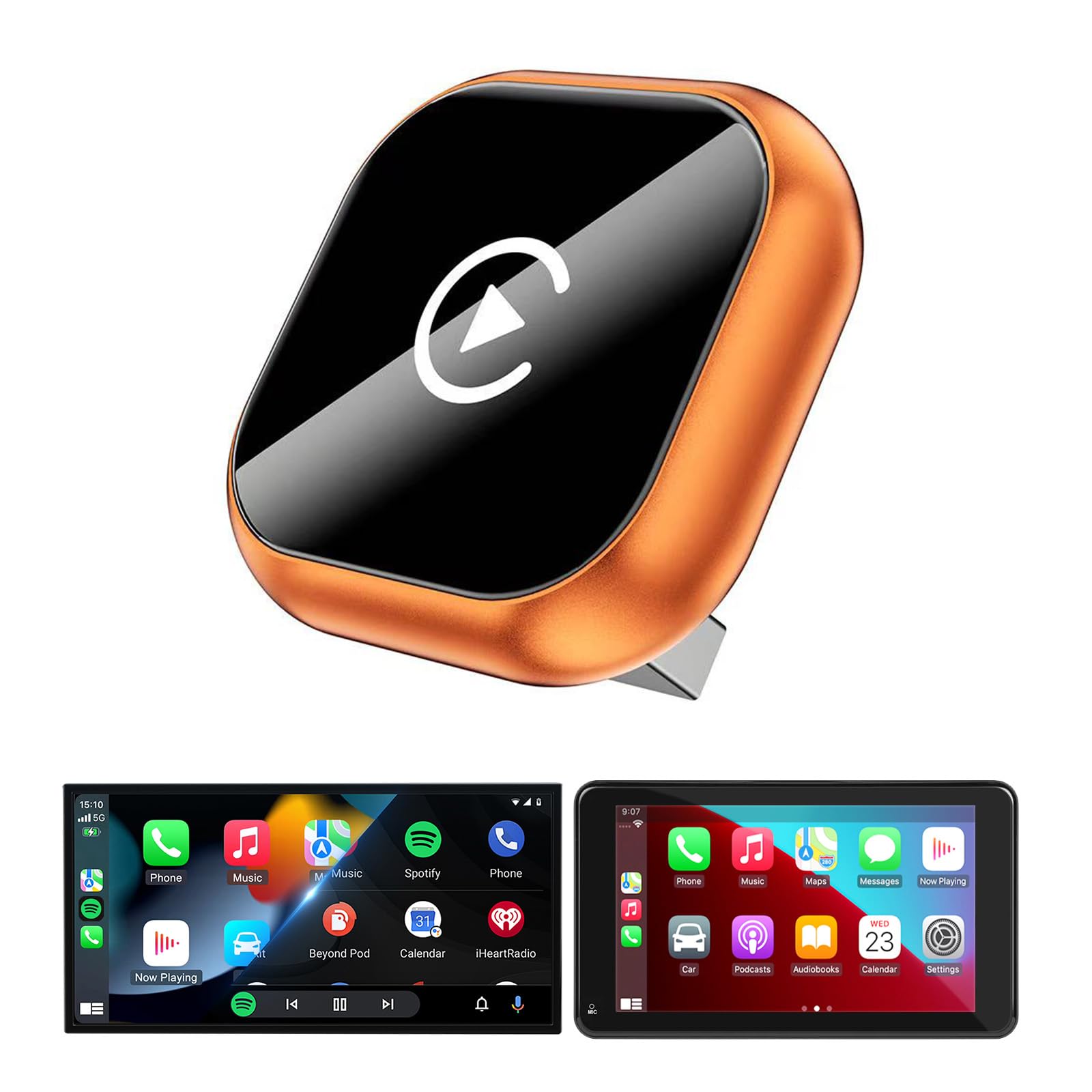 Photo 1 of Zokvic Wireless CarPlay Adapter, 2-in-1 Mini CarPlay & Android Auto Wireless Adapter, Plug & Play, Auto Connect, Car Accessories, Car Play Dongle Compatible with iPhone & Android