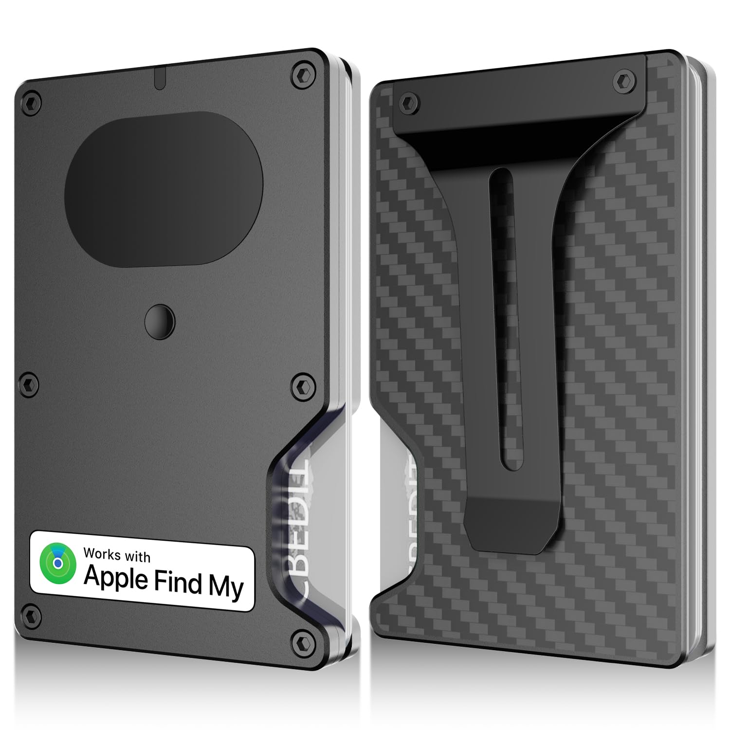 ?Anti-theft Tracking Wallet?Smart Wallet with Location Tracking, Air Wallet Build in Airtag Chip Compatible with Apple Find My iOS Only, RFID-Blocking Card Holder with Money Clip (Carbon Fiber)