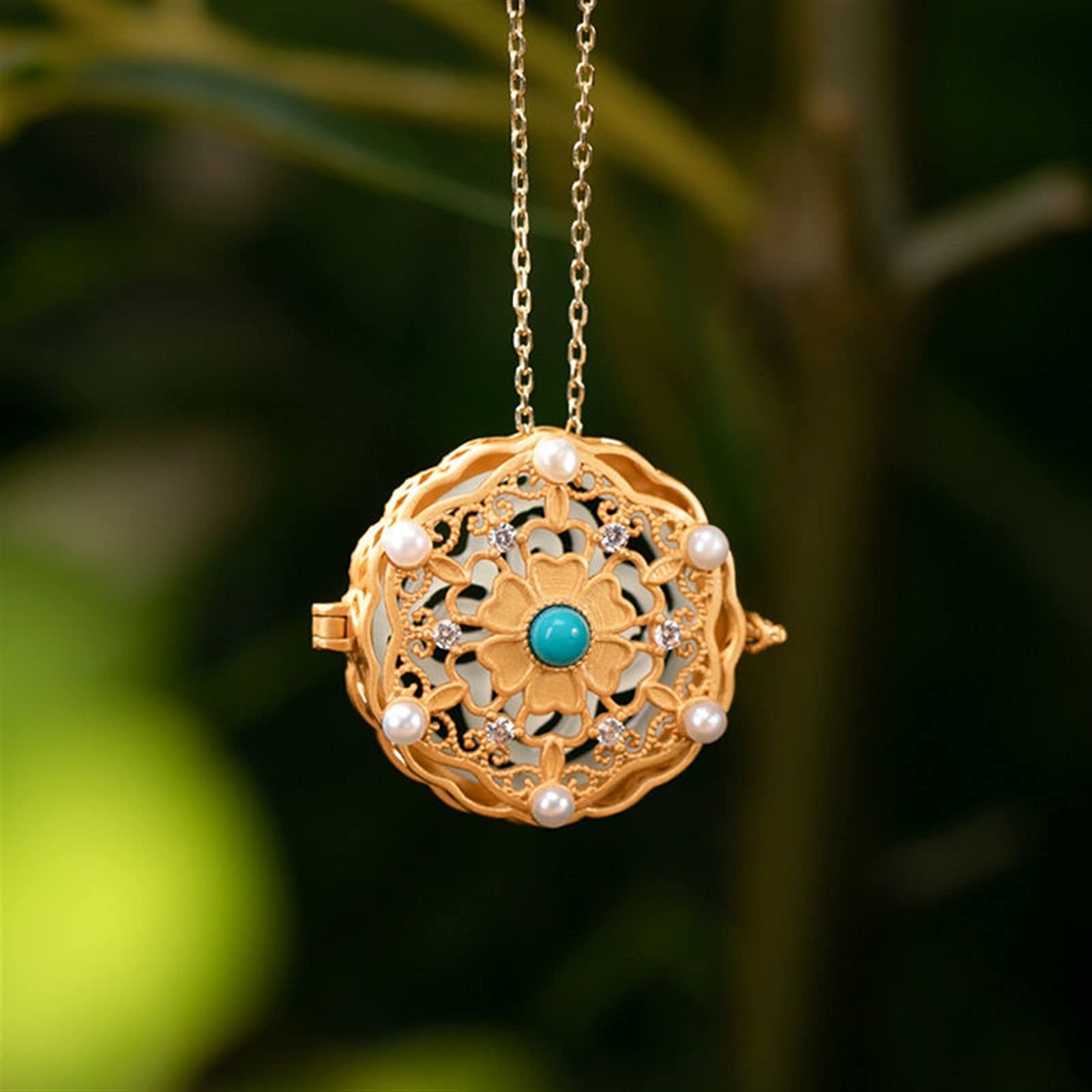 Amazon.co.jp: ネックレス 天然和田玉開けることができるペンダント