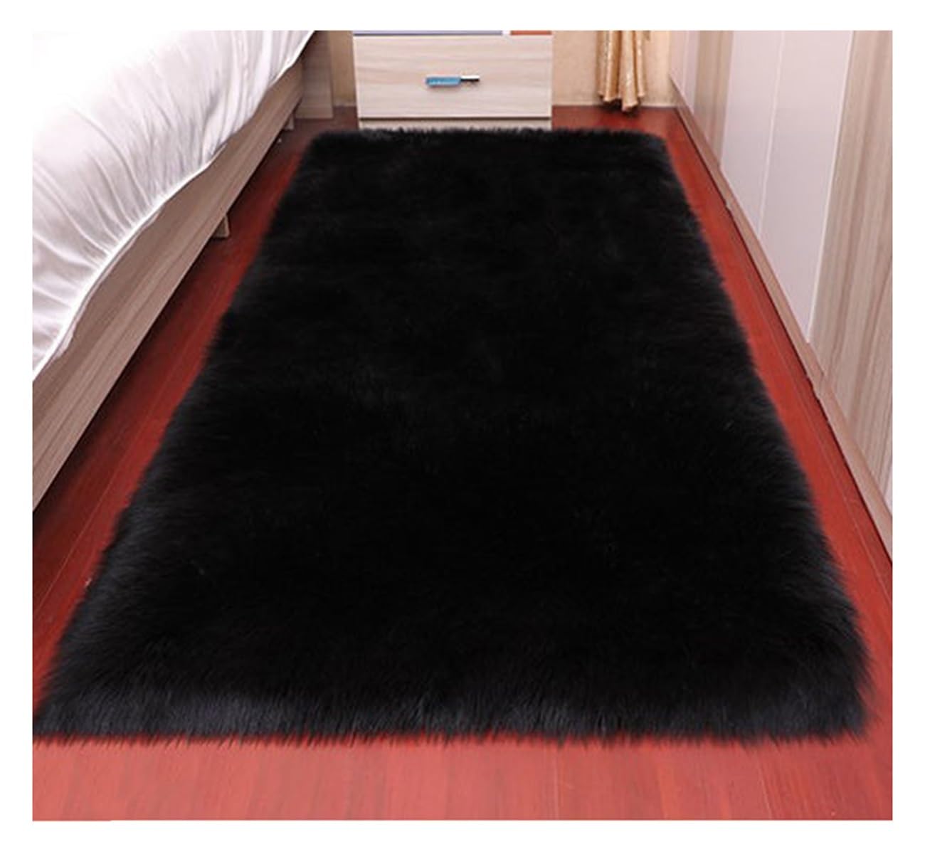 Tapis de salon doux et épais style peau de mouton KXCR