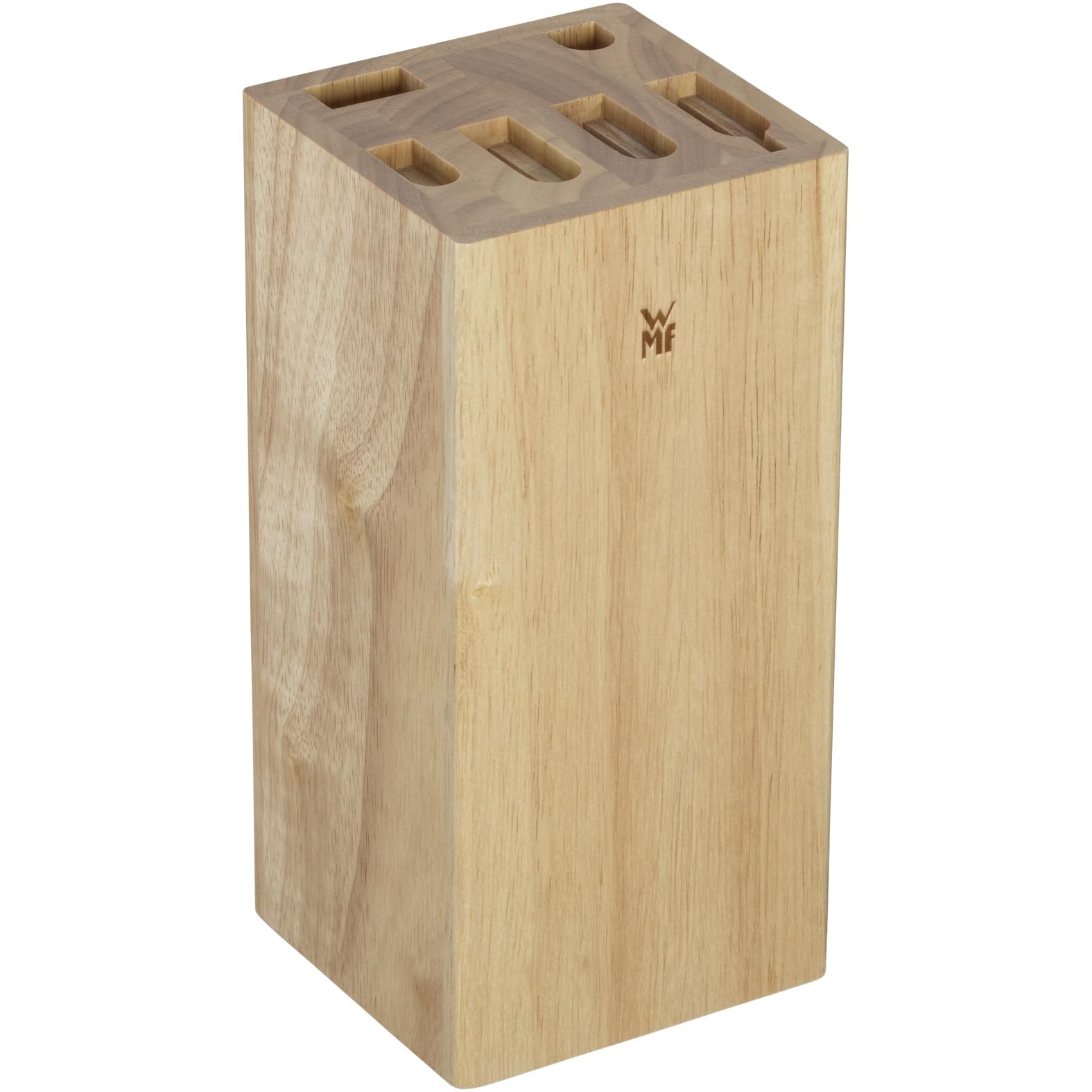 WMF Impulse Messerblock mit Messerset 7teilig, Made in Germany, 4 Messer, Küchenschere, Wetzstahl, Gummibaumholz, platzsparende Aufbewahrung, exzellente Schärfe, perfekte Ergonomie