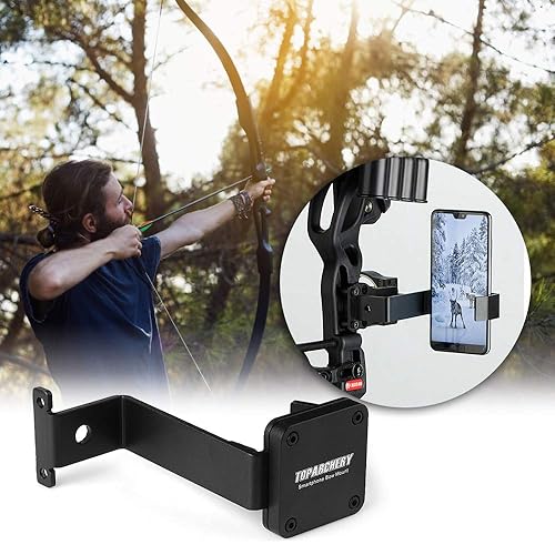 Miniatura 2 de Soporte para teléfono con arco para caza con arco con Apple iPhone y Samsung Galaxy, accesorios de aluminio para tiro con arco compuesto recurvo