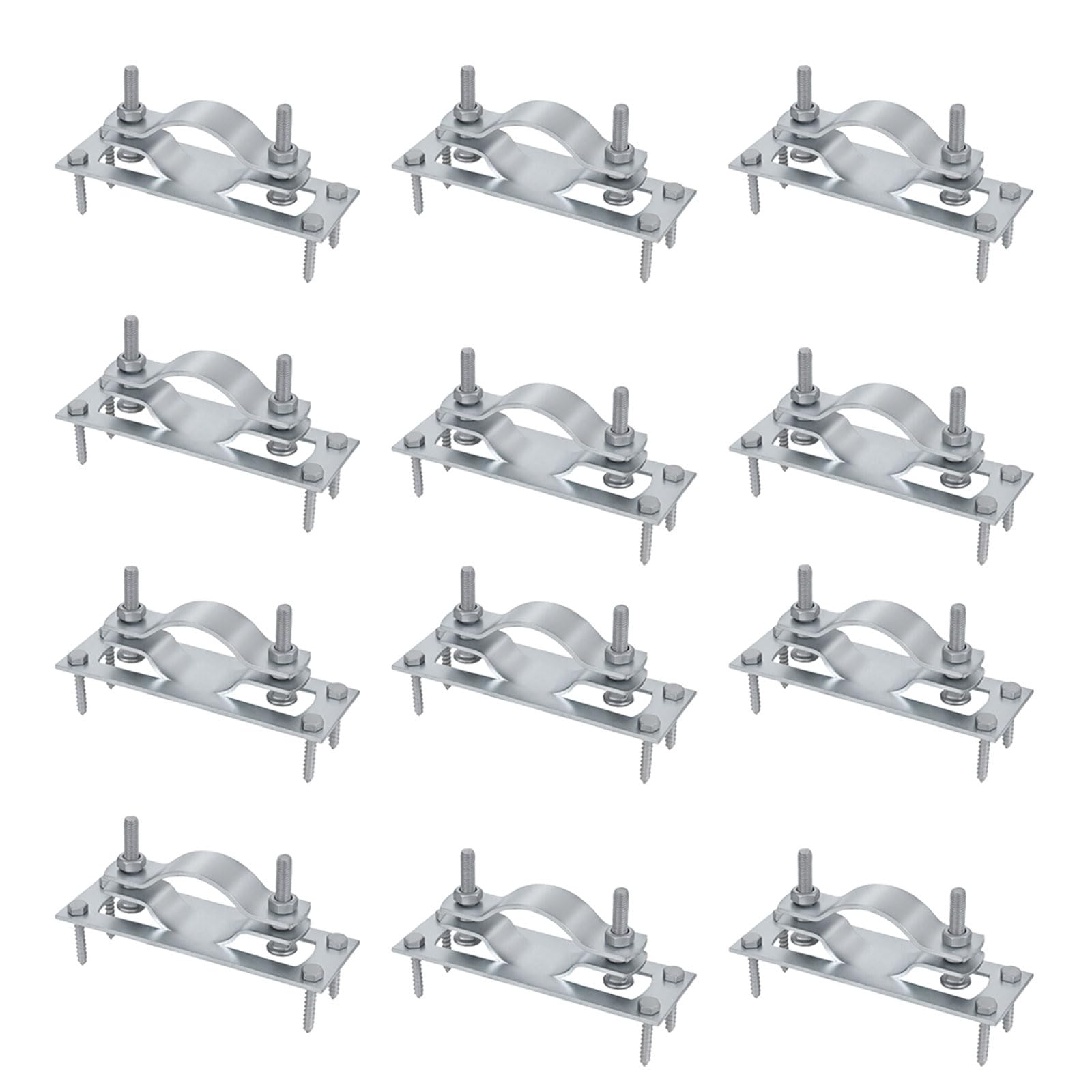 Photo 1 of Fence Bracket, for 2-3/8" Metal Post and 2 x 4 Inch Wood Rail, Steel to Wood Fence Brackets for 45 90 Any Degree Angle, Fence Post Repair Kit Include Screws 24 Pack