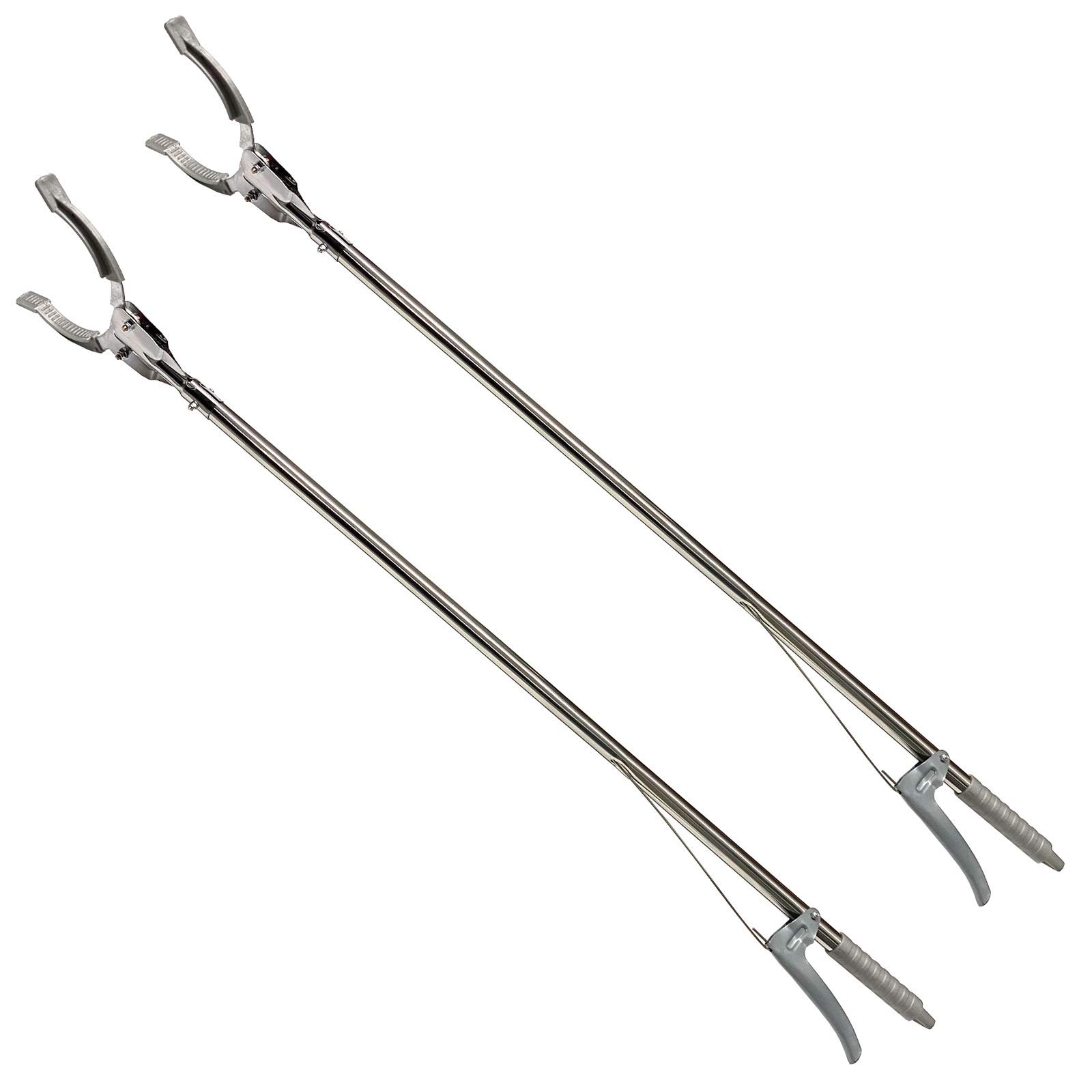 HAC24 2er Set Greifzange Müllzange Metall Greifhilfe Abfall Müll 90cm Greifer Greifarm Müllsammler Müllgreifer Abfallgreifer