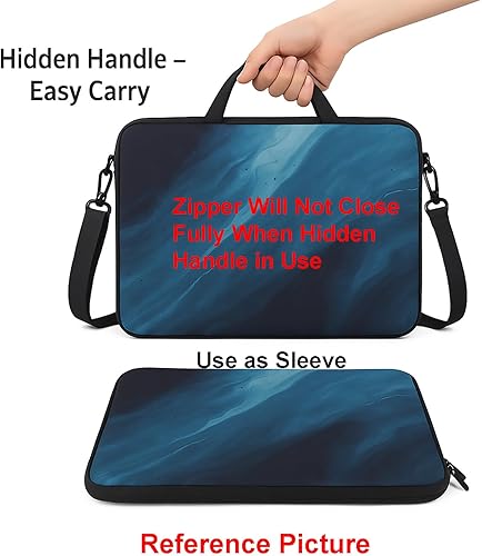 Miniatura 4 de Meffort Inc 17 - Funda de neopreno para computadora portátil de 43.94 cm, con asa oculta y correa ajustable para el hombro, Banderas de Estados