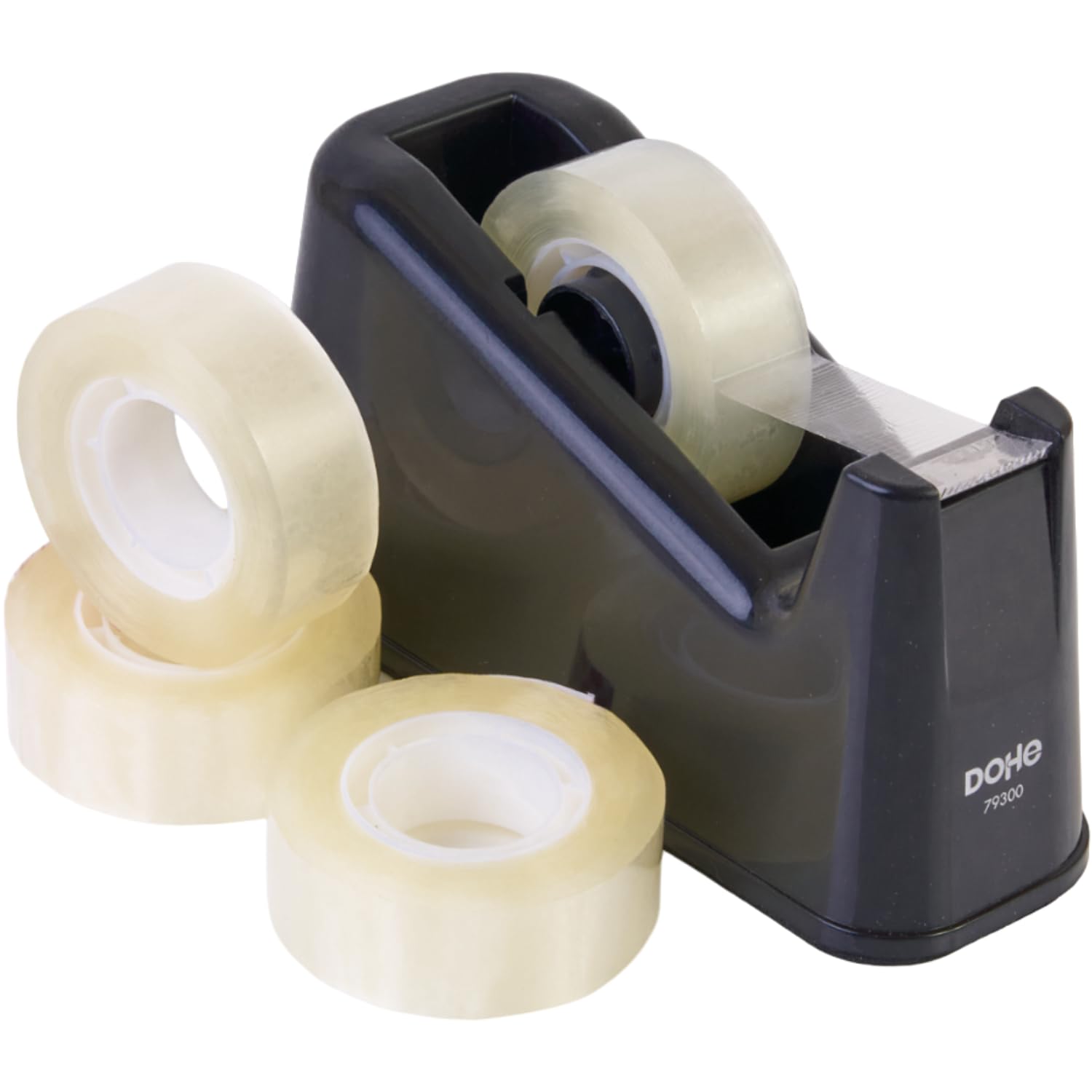 Dohe Dispensador de Cinta Adhesiva 8 Cintas 19 mm x 33 m Negro