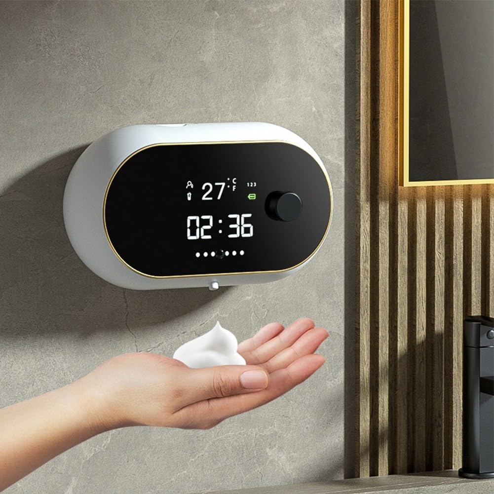 Dispenser automatico di sapone liquido in ABS 450 ml autopulente (gel bianco)