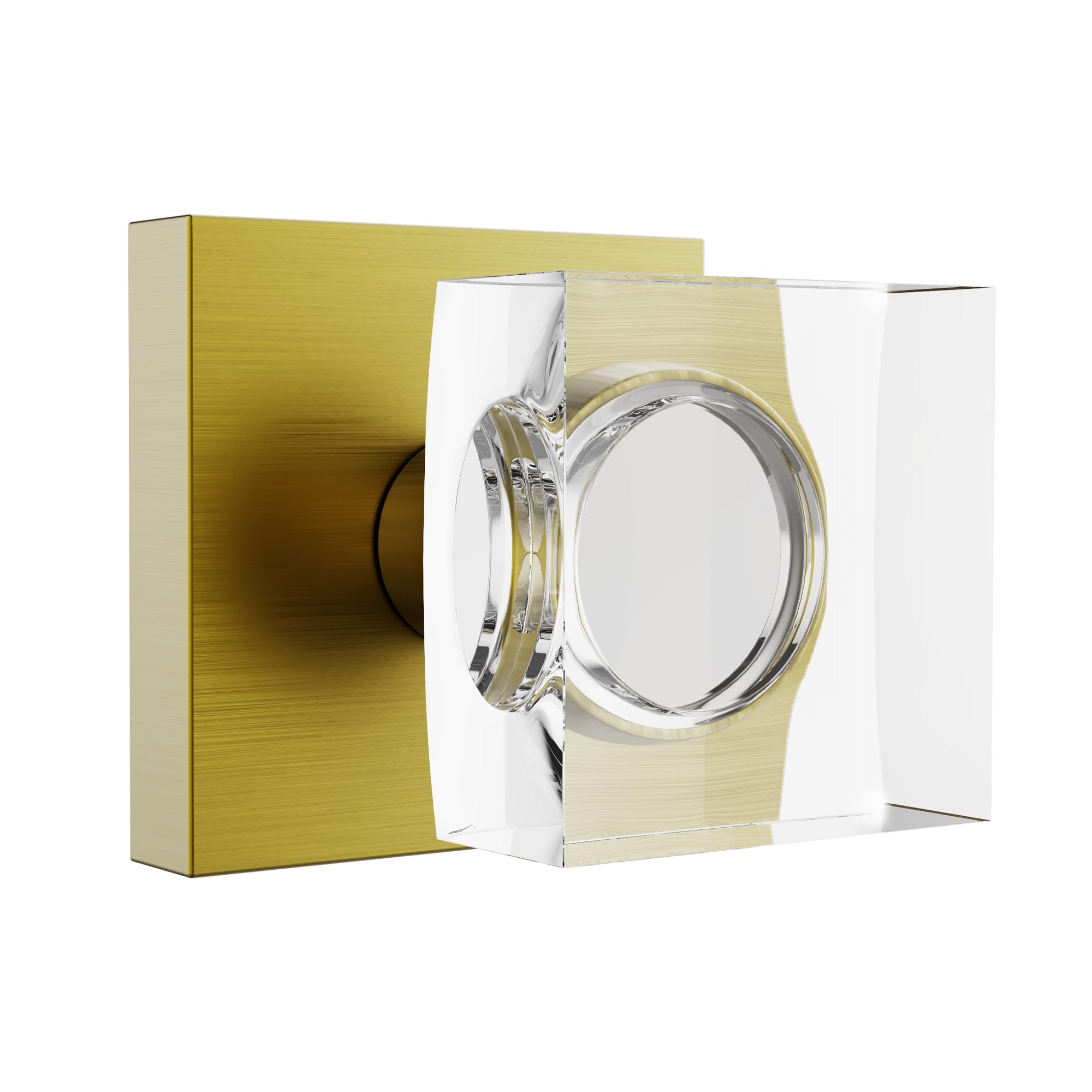 Brushed Gold Door Knobs - Crystal & Modern Design -17