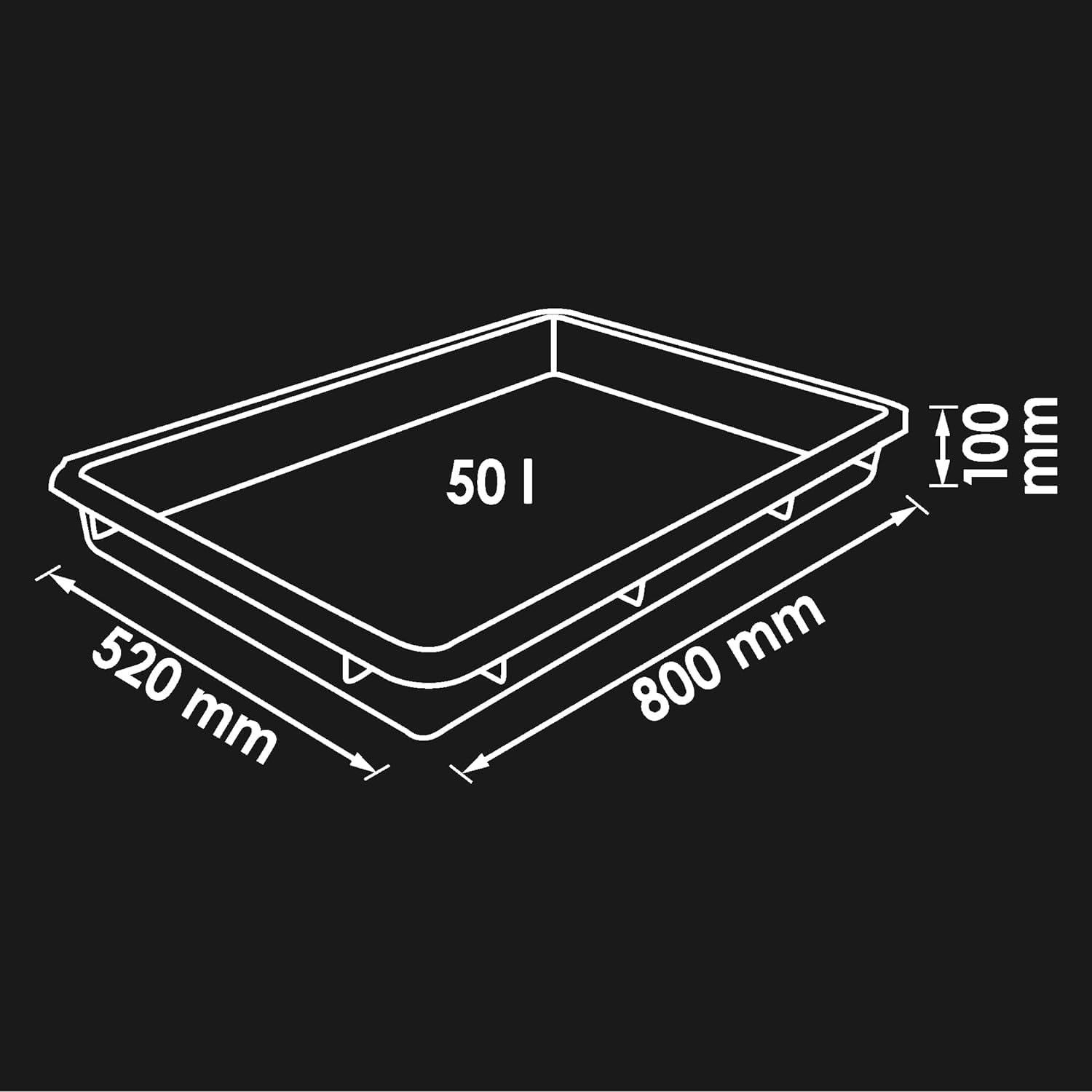 ViGOR V5488 Mehrzweckwanne I 80 x 52 x 10 cm große Lauge- und säurefeste Auffangwanne mit 50l Volumen für universellen Einsatz I aus TÜV-zertifizierter Produktion nach DIN ISO 16901