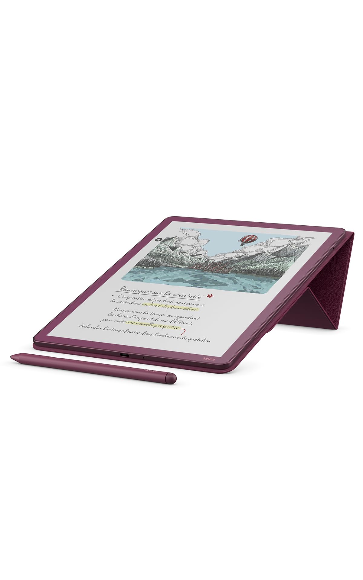 Nouvel étui à rabat avec système de fixation aimanté pour Amazon Kindle Scribe : étui de protection fonctionnel en cuir premium