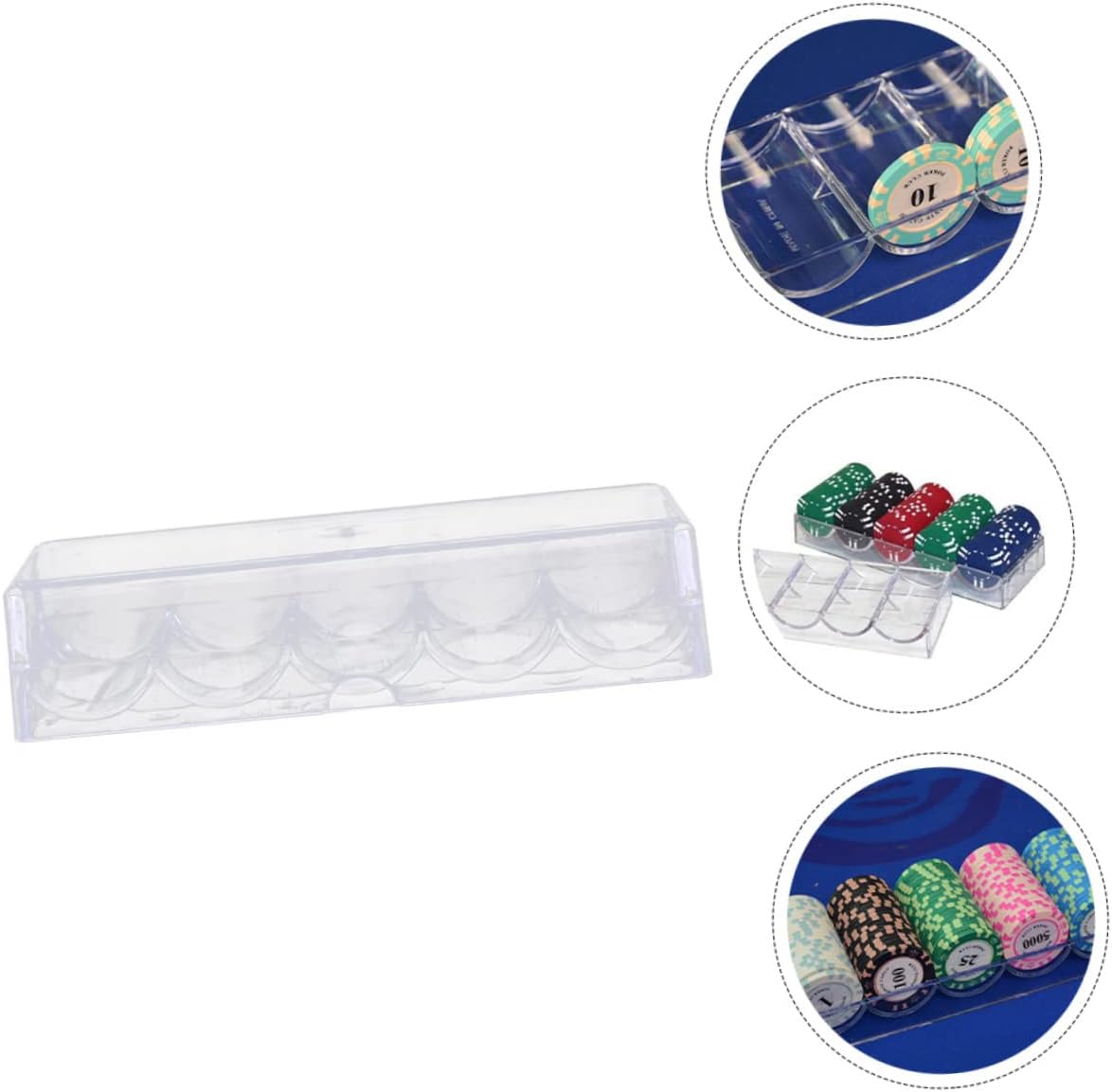 1pc Box Chip Rack Chips Display Case Poker Coin Container Tray with Lid Acrylic Material Showcase