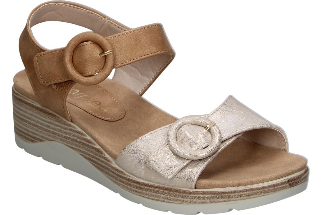 amarpies | Sandalias con Cuña Mujer – Sandalia de Verano con Doble Hebilla – Máximo Ajuste – Cuña Media y con Plataforma – Cómodas y Versátiles – Modelo ABZ30142