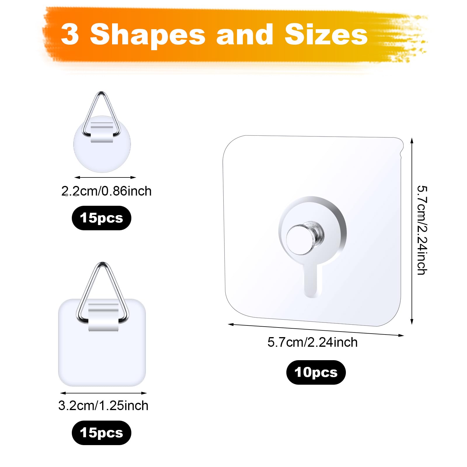 Ganci Adesivi Trasparenti VEGCOO | 15 Pezzi | Per Quadri E Foto Senza Fori | Portata Fino A 5kg - Foto 10