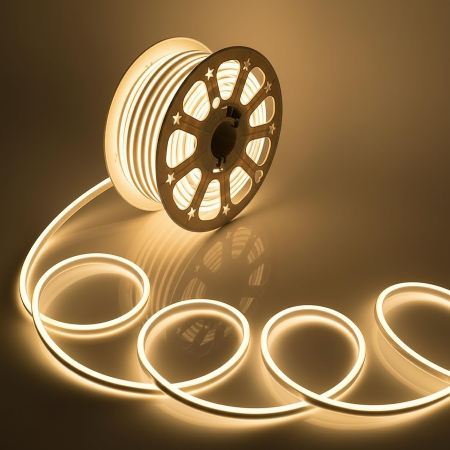 One94Store 16.4 Feet Neon LED Strip Light with 220V Plug | Cuttable Flexible IP65 Waterproof 2835 LED Rope Light with Switch for Home, Bedroom, Party, Gaming Room, Christmas & Diwali (Warm White)