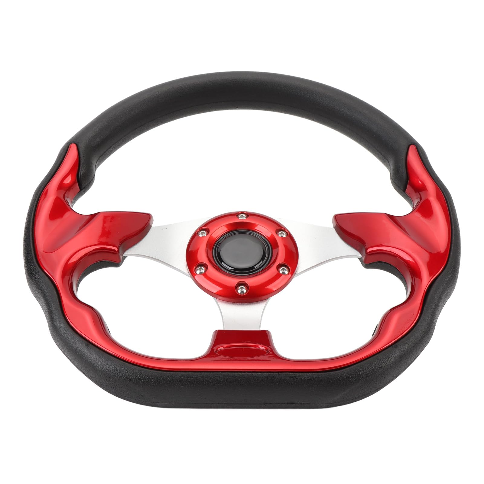 13-Zoll-Sportlenkrad Im Rennstil mit Verbessertem Grip, für Pumaterial, Leichtgängiger Handhabung, Einfacher Installation, Geeignet für die Meisten Fahrzeuge und Rennwagen, für (Rot)