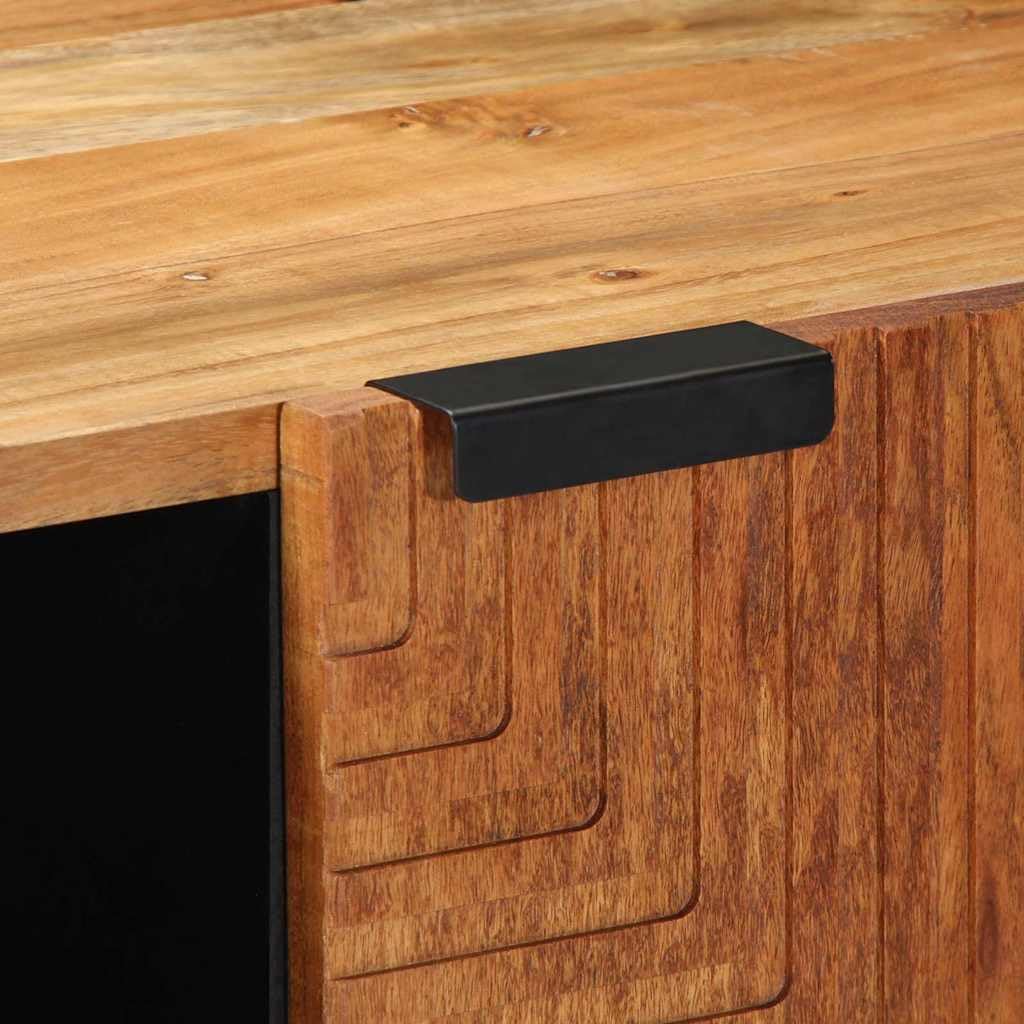 Mobile TV da 105 x 33 x 46 cm, in legno massiccio di acacia | Ampio spazio per riporre oggetti, gambe rialzate, stabile e resistente, per soggiorno o camera da letto