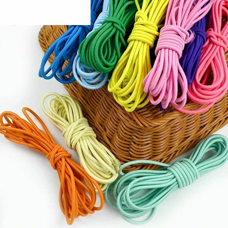 5/10/20/30/40/50 m elastisches Seil, 4,0 mm, rund, bunte Gummibänder für Haarbänder, Stoffgürtel, Nähen, Bungee-Cord, Federkordel, Hellgrün, 4,0 mm, 40 Meter (8 Rollen)
