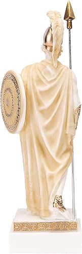 Miniatura 5 de Ares Mars God of War Zeus Son Estatua romana de alabastro tono dorado 10.03 pulgadas