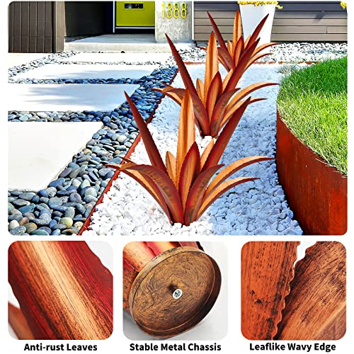 Vexercisehoop Metal Agave Yard Art, Tequila Rustic Garden Sculpture Statue, Metal Agave Plants Outdoor Decor, Agave Metal Plants For Yard, Garden Lawn Ornaments (Red) #TOP5