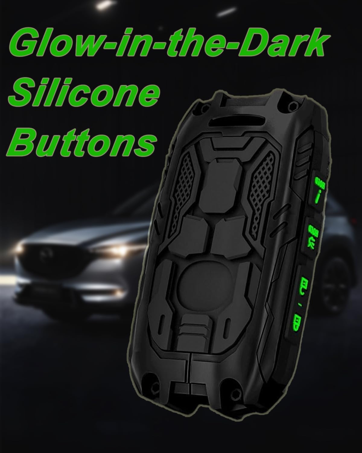 Zinc Key Fob Cover for Mazda Fob case Protector Fit for CX-5/3/6 2025 2024-2019 CX-30/CX9/MX-5 Miata 2020-2025 Key Fob Case with 3 Types Keychain, for Mazda 3/4 Button Key (WAZSKE11D01 662F-SKE11D01)