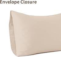 Vista 4 de Juego de 2 fundas de almohada 100% algodón egipcio, fundas de almohada refrescantes de 400 hilos, fundas de almohada suaves y transpirables con Beige