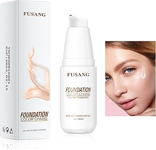 Color Changing Foundation,All-Day Flawless Colour Changing Liquid Foundation Makeup,Easy to Apply,Moisturizing Face Liquid Cover Concealer Foundation Cream Makeup for Women&Girls