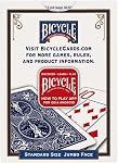 Bicycle playing cards, jumbo index, 12-pack, red and blue