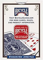 Vista 6 de Bicycle Cartas de Juego de Índice Jumbo, Paquete a Granel de 12 Juegos de Cartas de Tamaño Póker de Impresión Grande, Dorsos Rojos y Azules