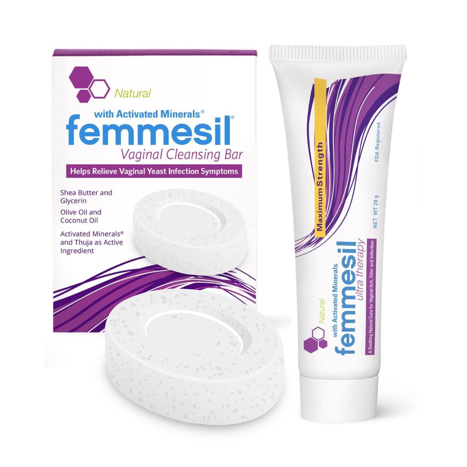 terrasil Femmesil Ointment, Vaginal Yeast Infection Treatment for Women + Vaginal Soap Bar 2-Product Kit, Featuring 1% Clotrimazole to Relieve Feminine Itch & Irritation (1oz Tube & 75g Soap)
