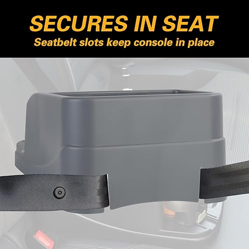 Miniatura 6 de Consola central universal para automóviles, camiones, minivans, SUV, organizador de consola de automóvil con 2 portavasos ajustables, cinturón de