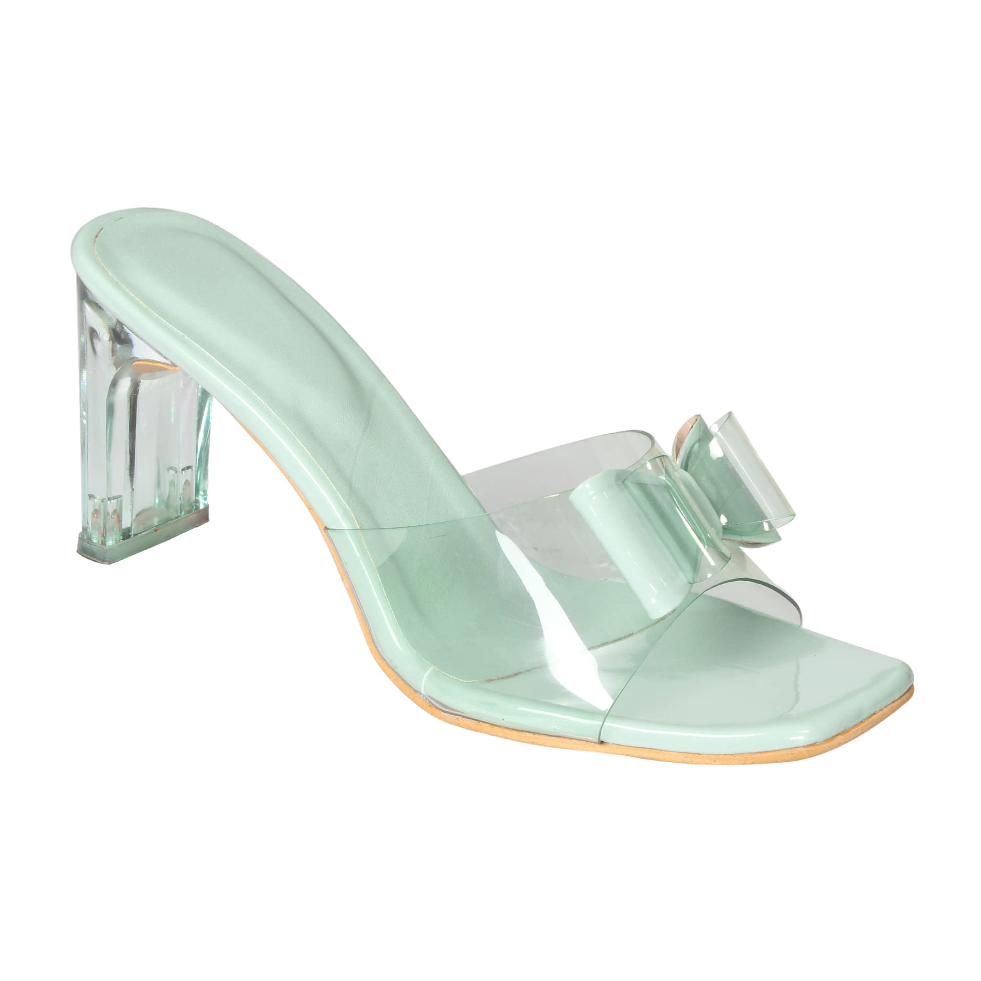 FootStreet Women Transparent Block Heels Slip On Mules (C.GREEN, numeric_4) (B0B8Z5RD4Y) Amazon Price History, Amazon Price Tracker