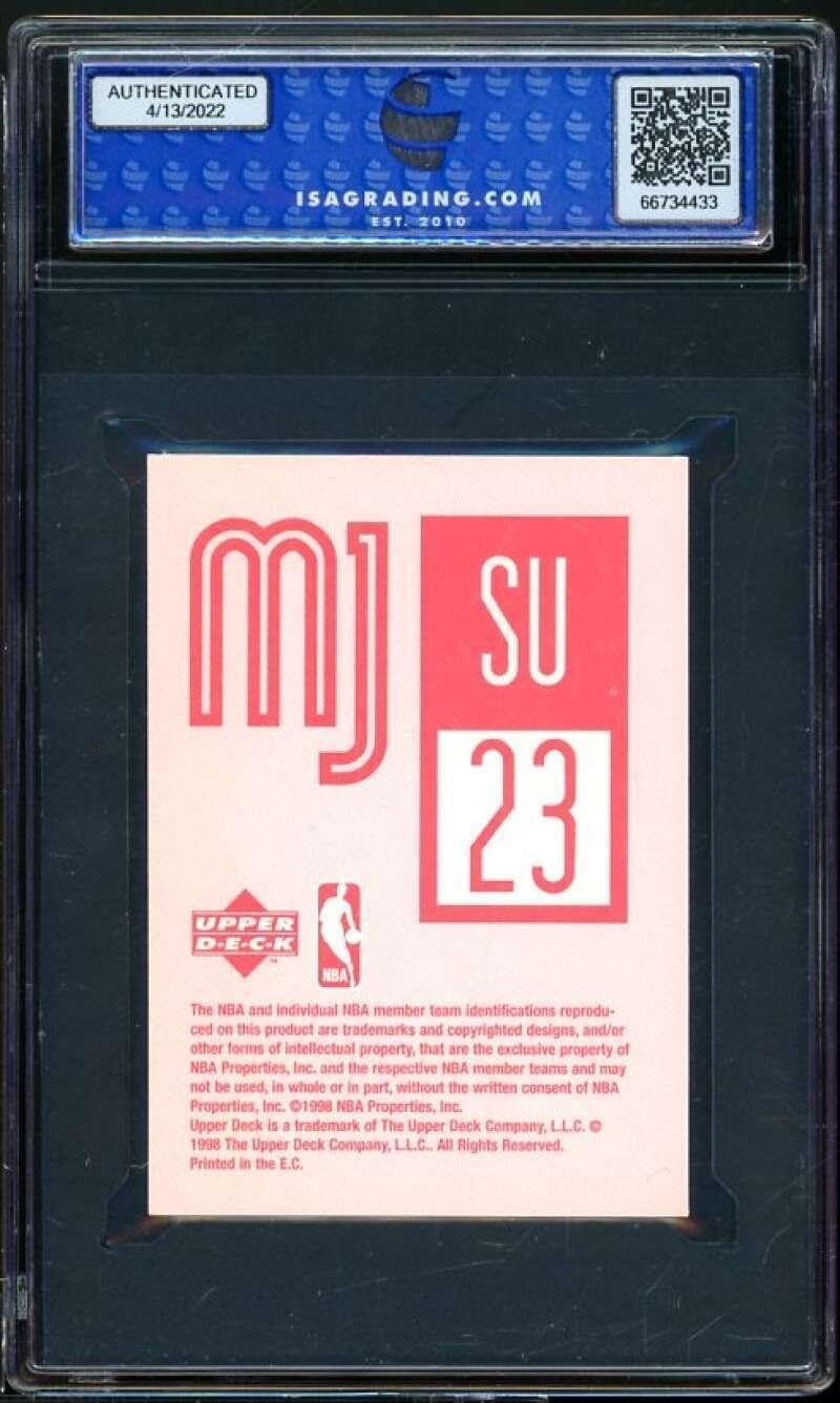 Michael Jordan Card 1998 Upper Deck MJ Sticker Stick-Ums #23 ISA 10 GEM MINT - Unsigned Basketball Cards
