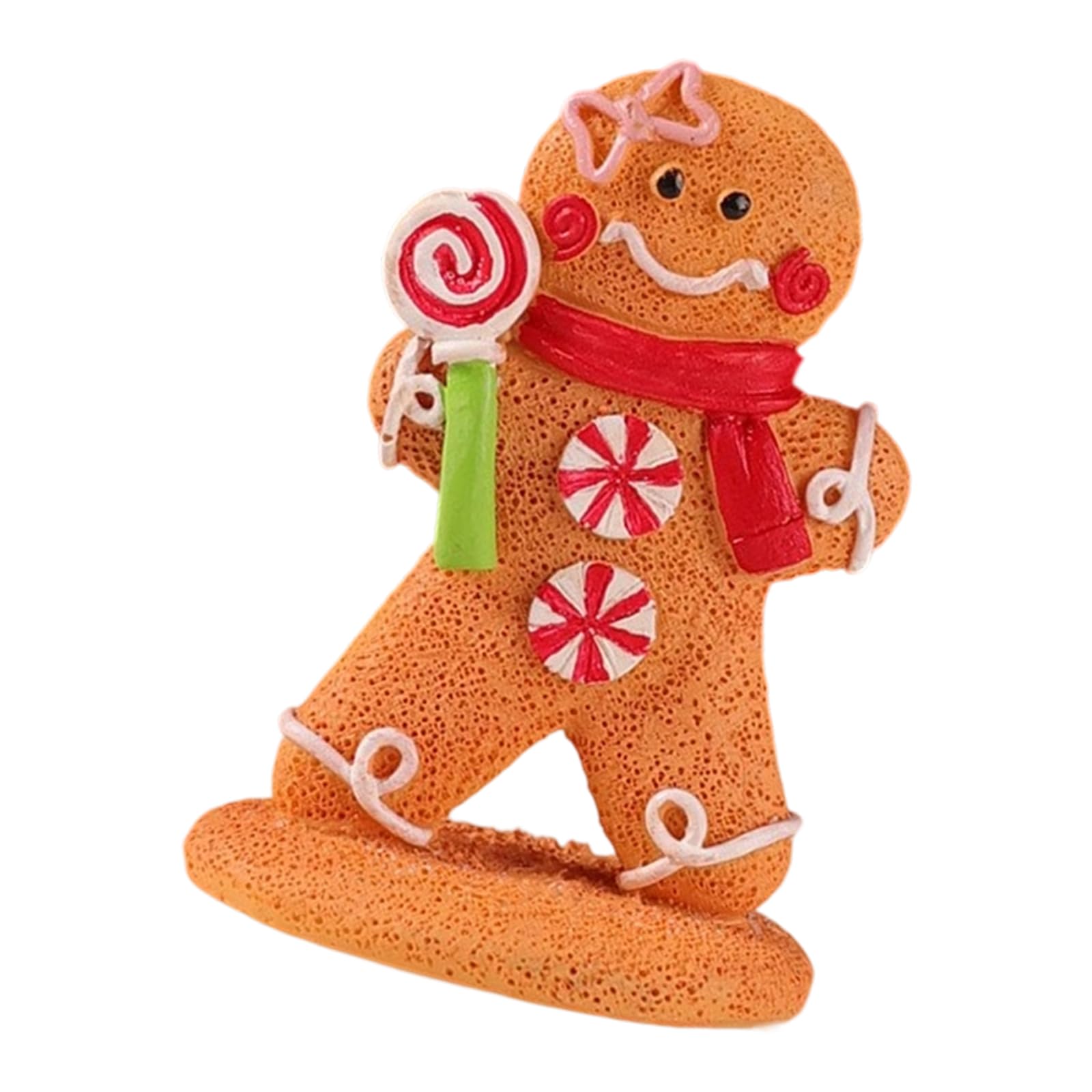 KAQNTUD Gingerman Resin Ornament Christmas Figure Decoration for Table Shelf Display Holiday Party Centrepieces Resin Christmas Decoration