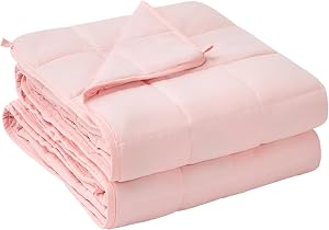 yescool Weighted Blanket for Adults (60” x 80”, Pink) Cooling Heavy Blanket Perfect for 190-210 lbs, Queen Size Breathable Blanket with Premium Glass Bead,Machine Washable