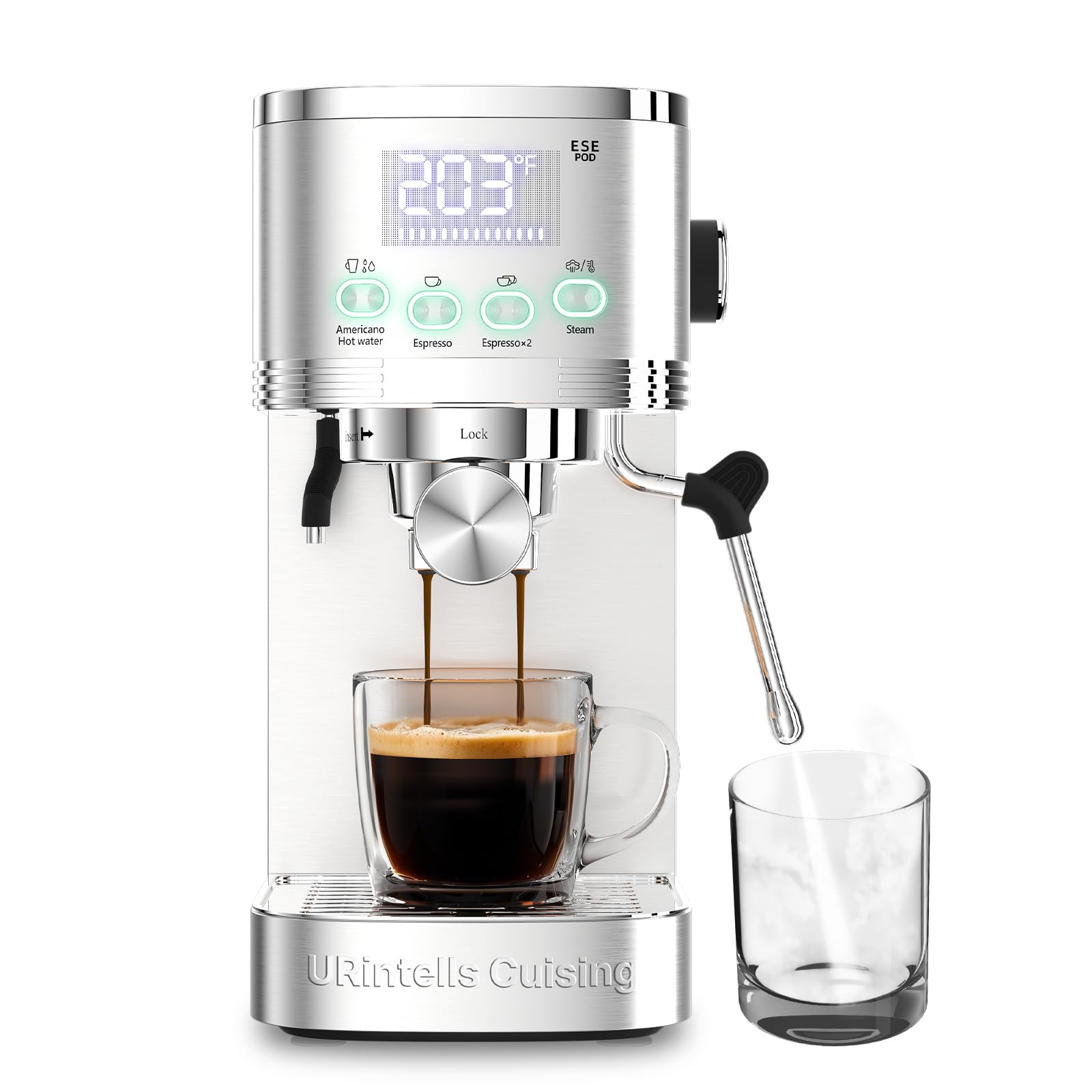 Espresso Machine 20 Bar Stainless Steel Espresso Maker with Steam Milk Frother Expresso Machine for Home Temperature Control