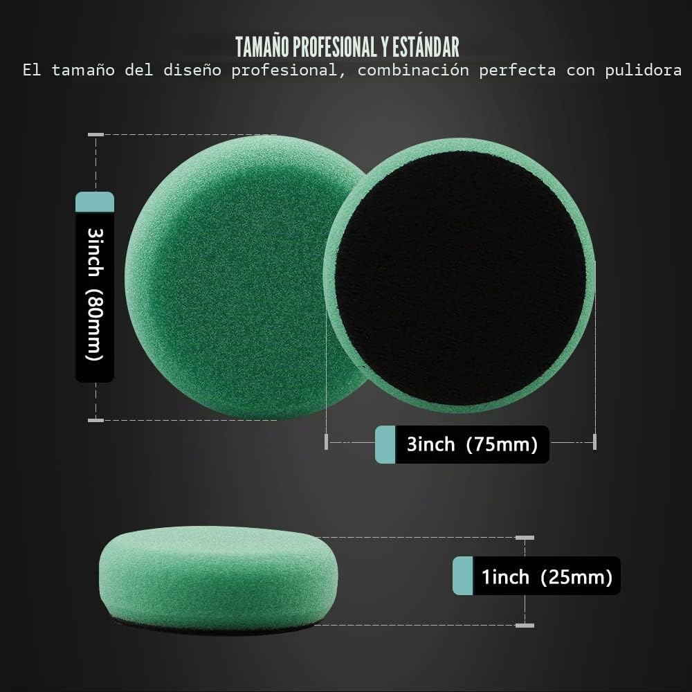 SPTA 29 pieza 25mm/50m/80mm Esponja Pulir para, Adaptador Accesorio Taladro Pulidora Pulido Lana Kit con M14 Taladro Adaptador para Encerado para el Encerado Lijado