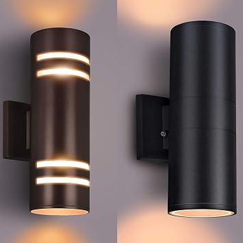 Brown Outdoor Wall Lights Exterior Bundle Matte Black Dusk to Dawn Outdoor Lighting Wall Sconce Kit