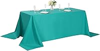 Vista 1 de Rectangle Tablecloth 90x132 inch Washable Polyester Fabric Table Cloth for Wedding Party Dining Banquet Decoration（90x132, Turquoise）