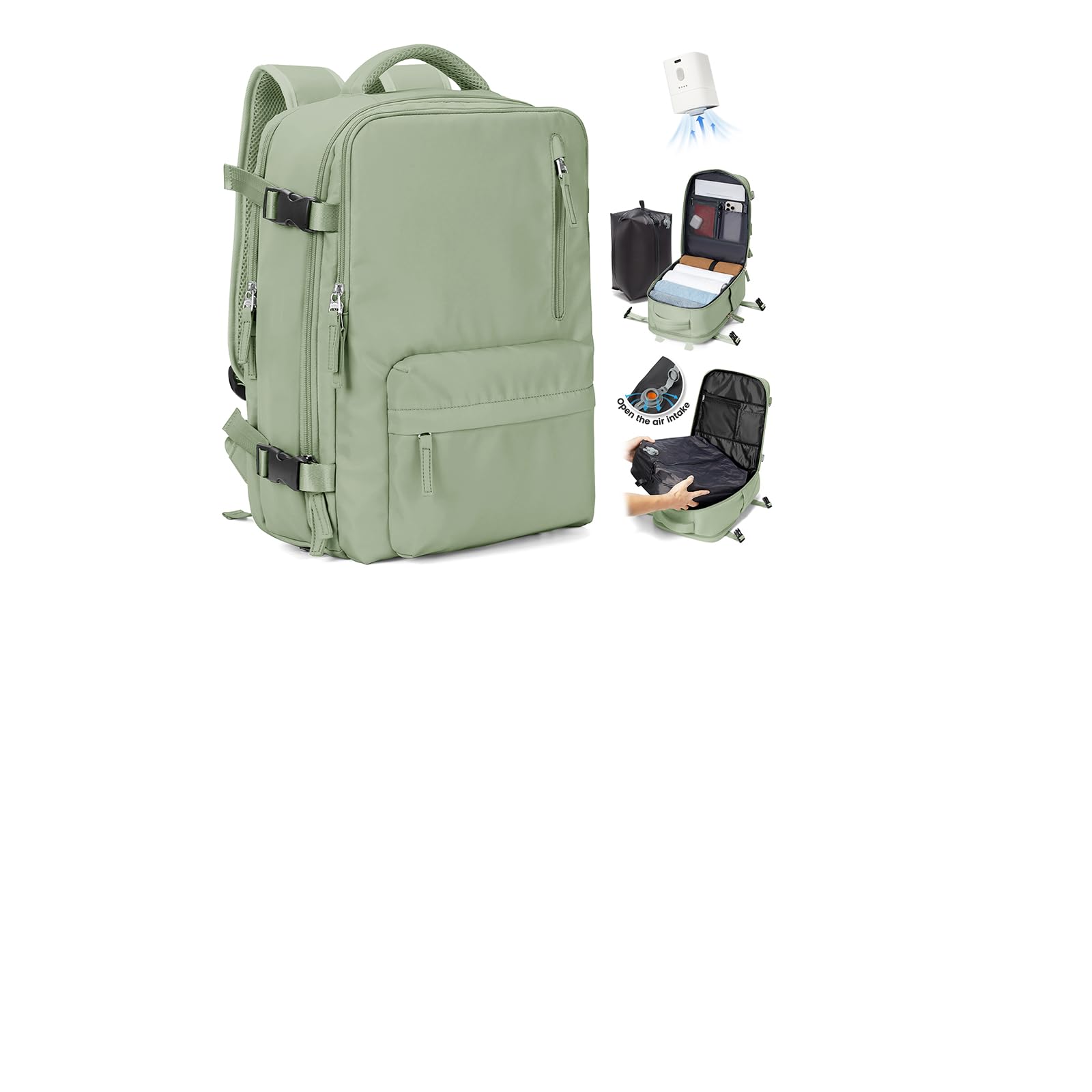 SZLX Zaino Ryanair 40x30x20 Sottovuoto con pompa Zaino da Viaggio 40x30x20 | Bagaglio a Mano 40x30x20 Wizzair Donna Uomo Borsa da Cabina per Easyjet Adatto a Laptop da 14 Pollici Impermeabile per Lavoro