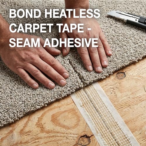 Image of Bond Carpet Seam Tape 15 Ft Roll, Heatless Seam Adhesive for Rug Binding | Self-Adhesive Heatless Carpet Seaming Tape - Strong Self-Adhesion - DIY Area Rug Binding, Joining, Repair & Upholstery