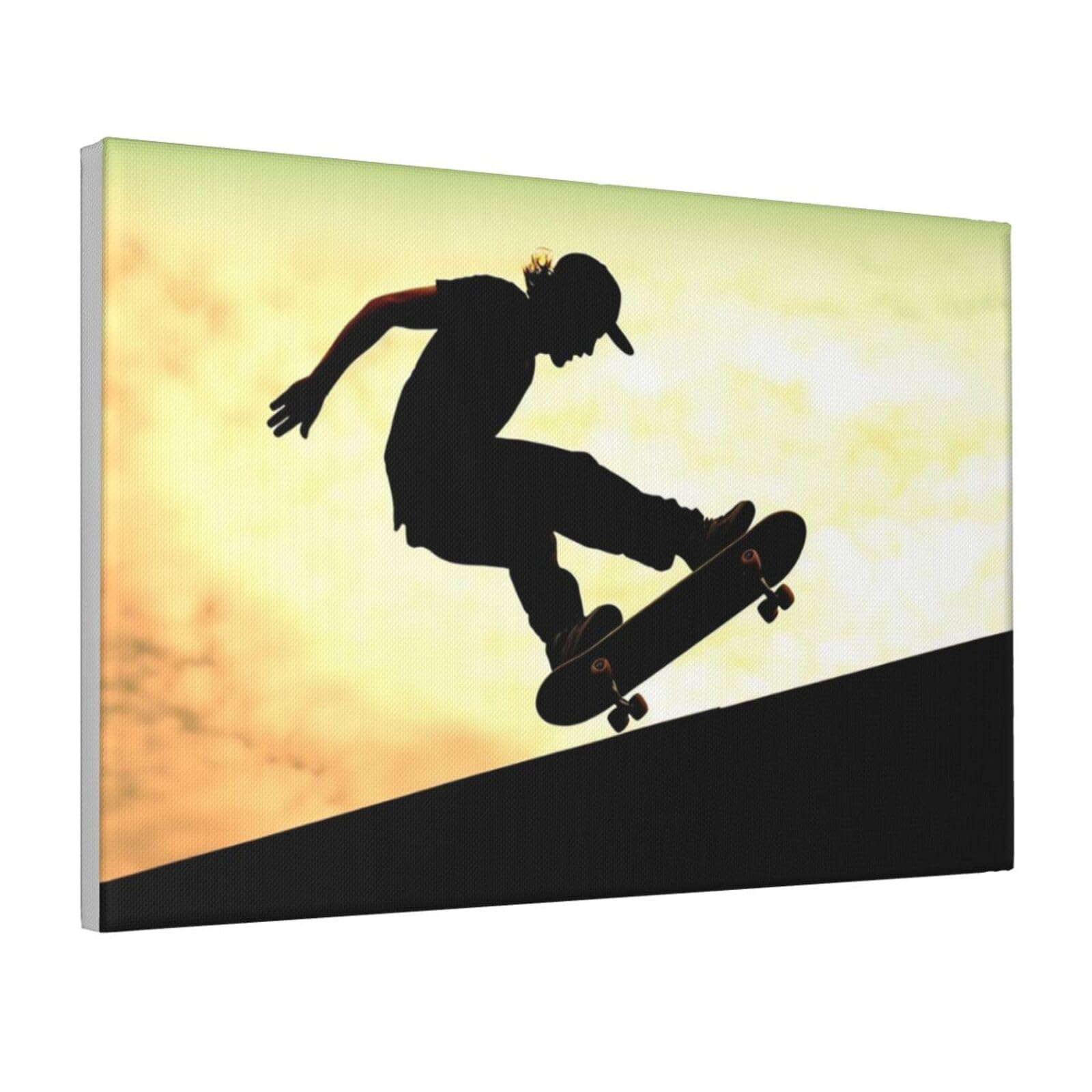 Framed Wall Art for Living Room Art Work, Skateboard Picture Prints Modern Office Wall Paintings Poster Aesthetic Wall Decorations for Home Decor Ready To Hang 12"x18"