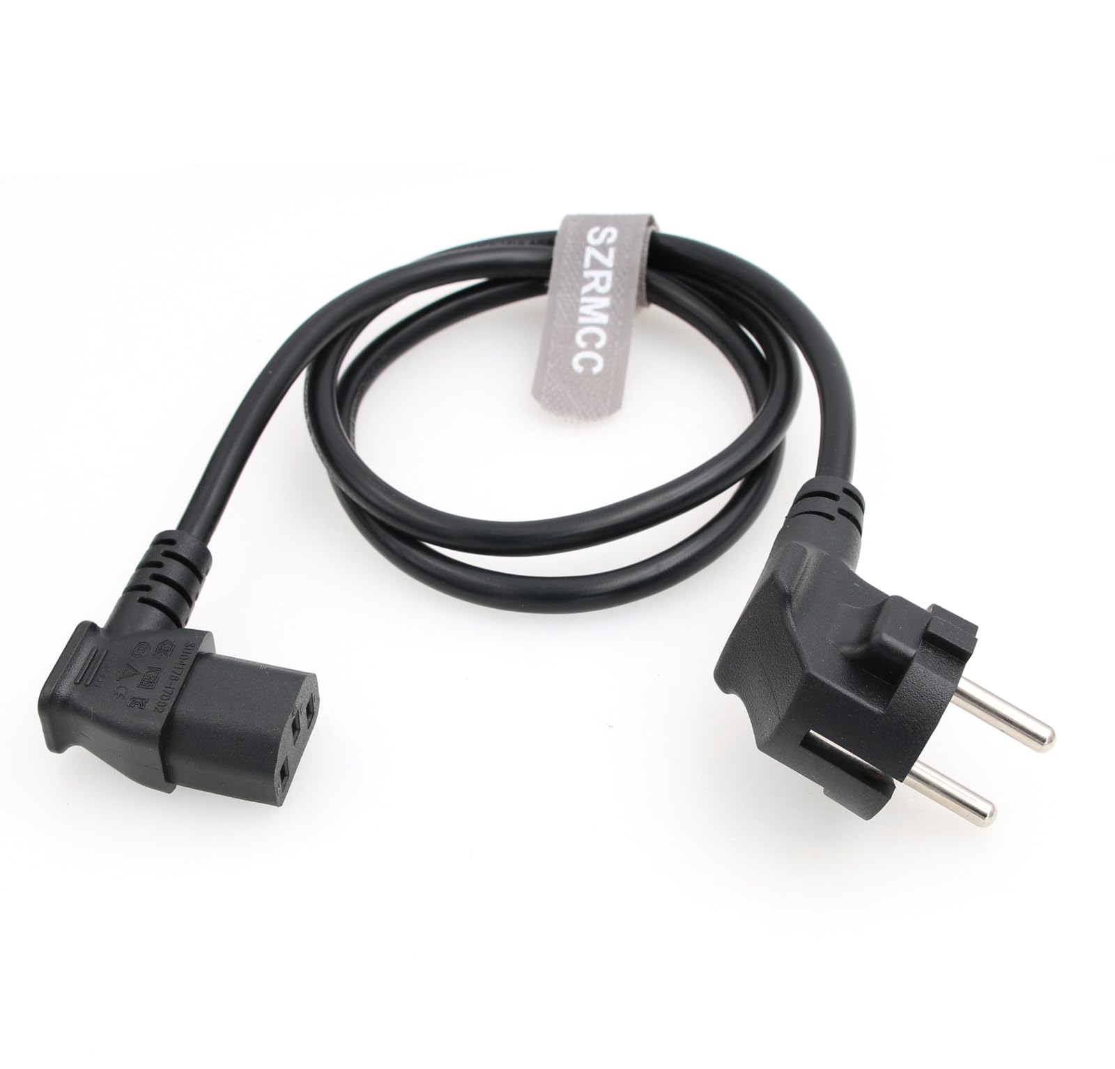 SZRMCC EU Europa Schuko Plug naar C13 Netsnoer IEC60320 C13 Standaard CEE7/7 2 Prong Europese AC Power Extension Kabel voor PC TV Monitor PDU UPS Services 10A 1m (Schuko CEE7/7 naar c13