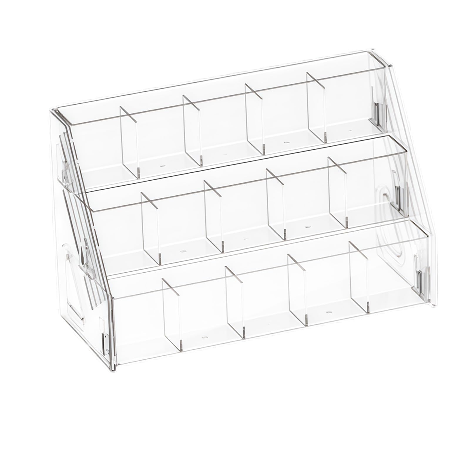 ZBIianxer Space Saving Vertical Card Organiser Stand Multi-Tiered Acrylic Display Stand for Sports Trading Cards Collection Desktop Planner