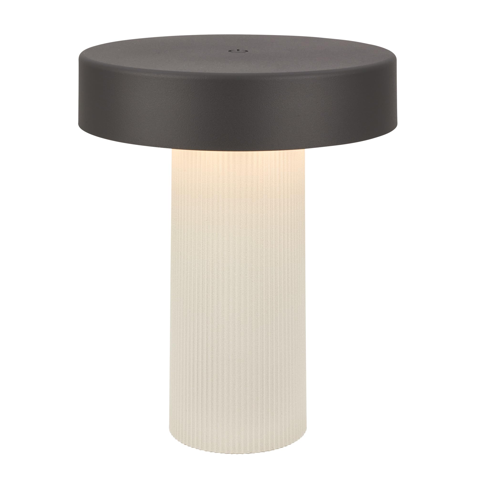 BRILONER - Rechargeable LED Table Lamp, Stepless Touch Dimmer, IP44, USB-C Charging, Replaceable Battery, Night Light, Bedside Lamps, Battery Lamp, 16 x 20 cm, Off White Anthracite