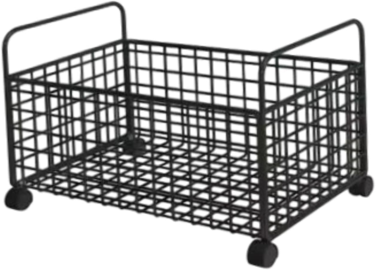 Milageto Rolling Book Cart Utility Cart Under Desk Dormitory Storage Box with Wheels Movable Storage Bin Book Bin for Study Room Books, M