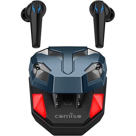 comiso Wireless Earbuds, Gaming Earphones Ultra-Low Latency HI-FI Stereo Sound Bluetooth in-Ear Headphone with Microphone Clear Call 30H Playtime for Workout Running Game Mode