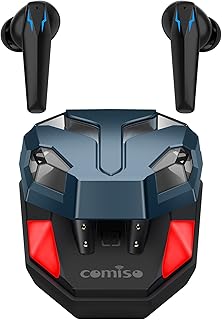 comiso Wireless Earbuds, Gaming Earphones Ultra-Low Latency HI-FI Stereo Sound Bluetooth in-Ear Headphone with Microphone Clear Call 30H Playtime for Workout Running Game Mode